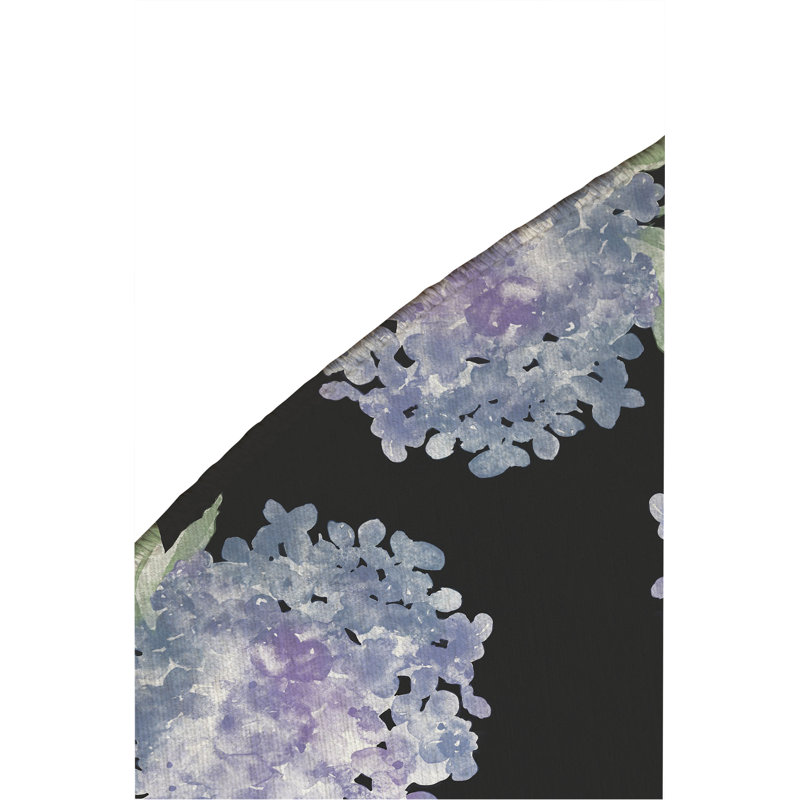 Tapis d'extérieur Hydrangea Love, Gris anthracite, Rond 5 pi
