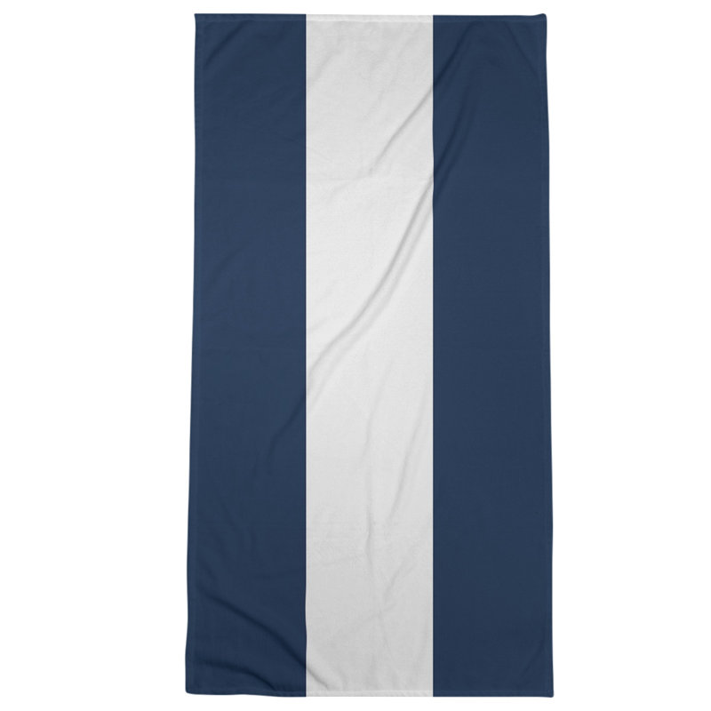 Cotton Blend Lightweight Beach Towel, Away Blue/White