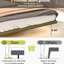 , Lit double, Lit flottant, Moderne, Lit flottant, DEL télécommandée, Conception en cuir synthétique, Lit plateforme en cuir confortable et durable, Stable, Installation rapide