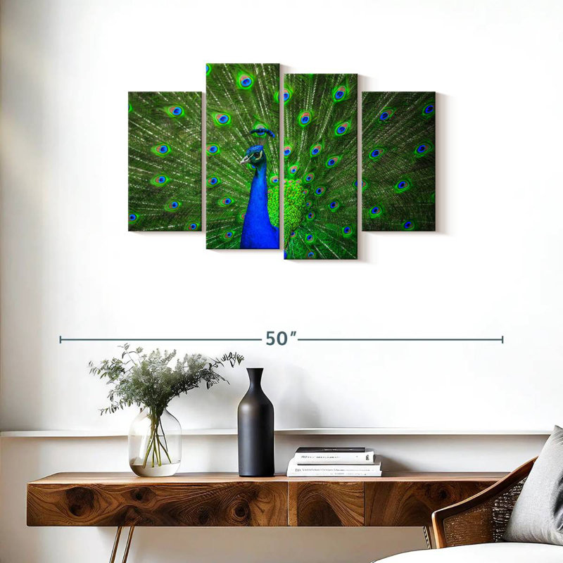 Brampt Dazzling Blue Peacock, 22" H x 36" W