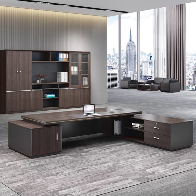 Bureau en L 110,24 po, H 29,92 po x l 110,24 po x P 70,87 po