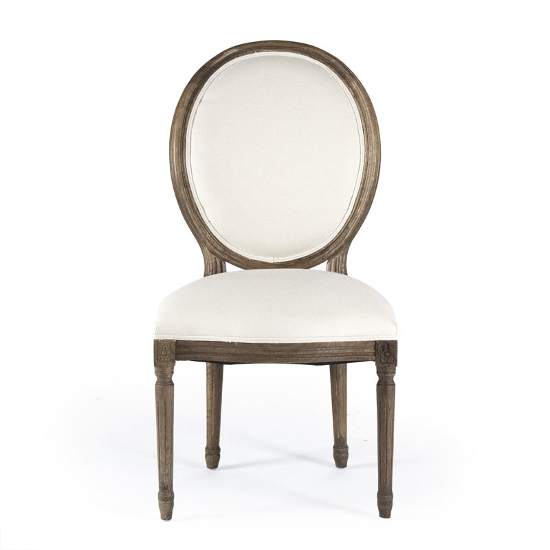 Arvidson Upholstered Dining Chair, Distressed Olive Green, Natural Linen