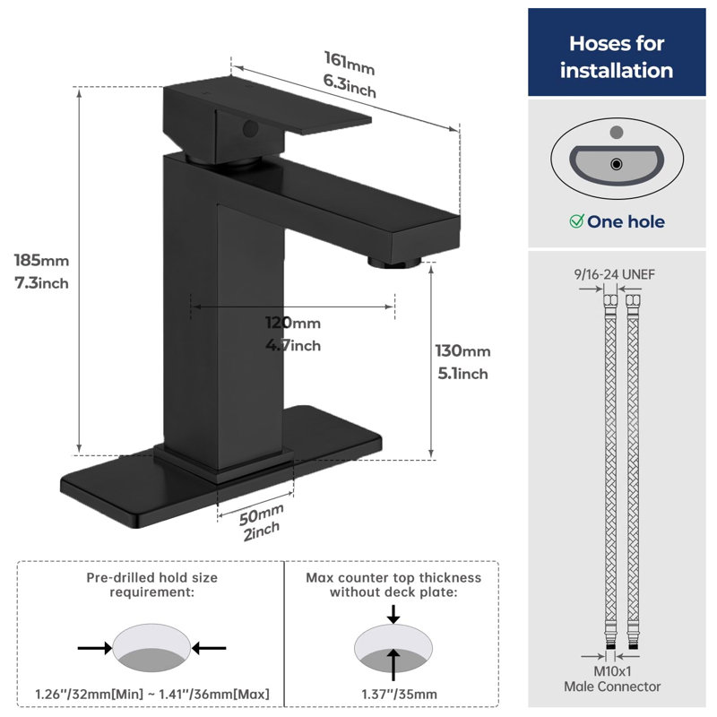 Single-handle Bathroom Faucet with Drain Assembly