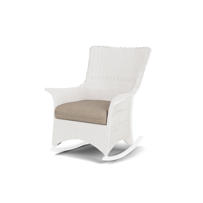 Mandalay Outdoor Rocker Chair, White, Demo Oatmeal