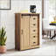 Commode 5 tiroirs avec porte de grange coulissante-425528779