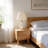 Modern Nightstand Ceramic Table Lamp With Fabric Lamp Shade With 3-color Light Bulb