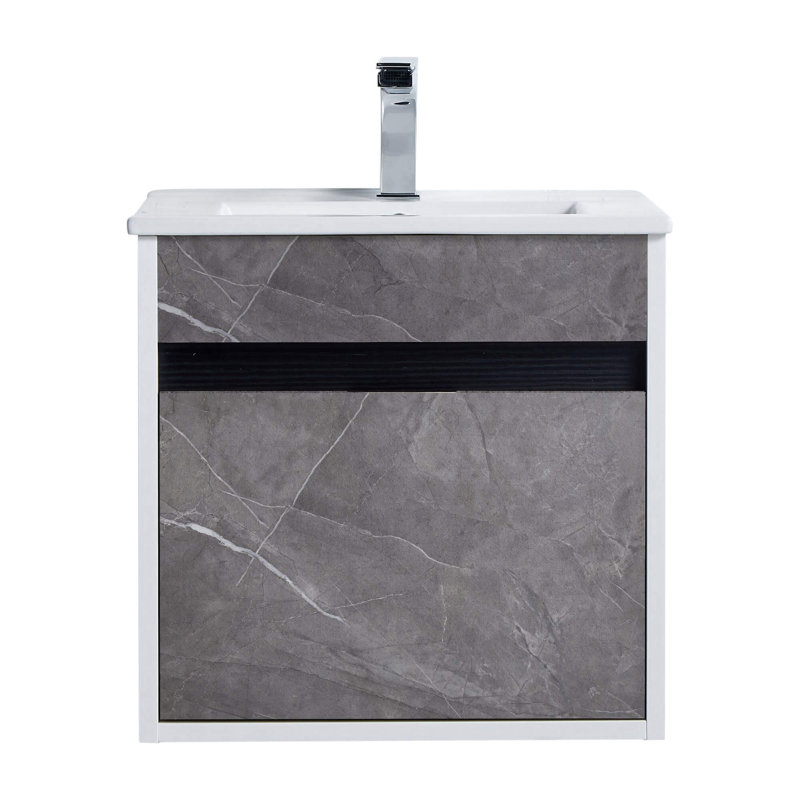 Ensemble de meuble-lavabo mural simple 20 po Kynlyn, Marbre gris ardoise