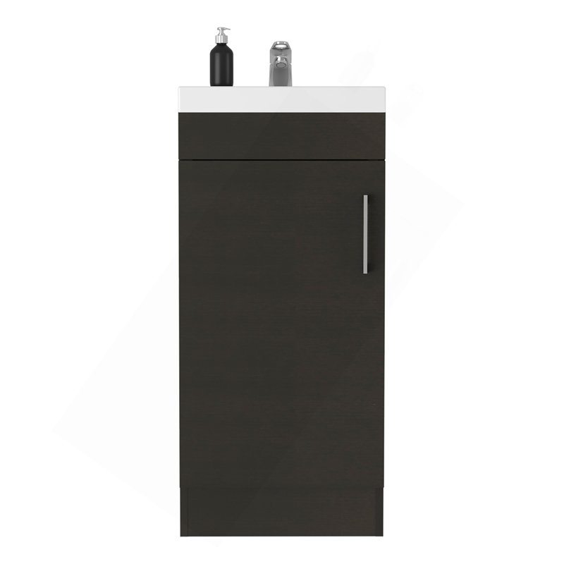 Sevilla Bathroom Vanity With Sink, Single Door Cabinet, Black, Black