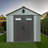 6X6 FT Outdoor Resin Storage Shed with Lockable Door, Windows & Vents