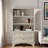 Glass Door Display Case Storage Cabinet With 2 Drawers And Adjustable Shelves-110699060