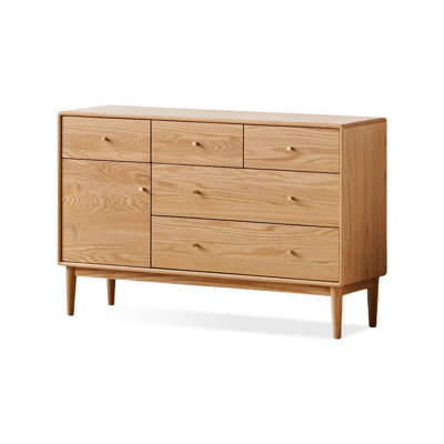 Modern Burlywood Solid Wood Accent Cabinet