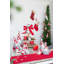 Fabric Gray Body Standing Gnome Snowflake Pattern Hat Set of 2 9.7" x 4.7" x 17.7"H Red/White