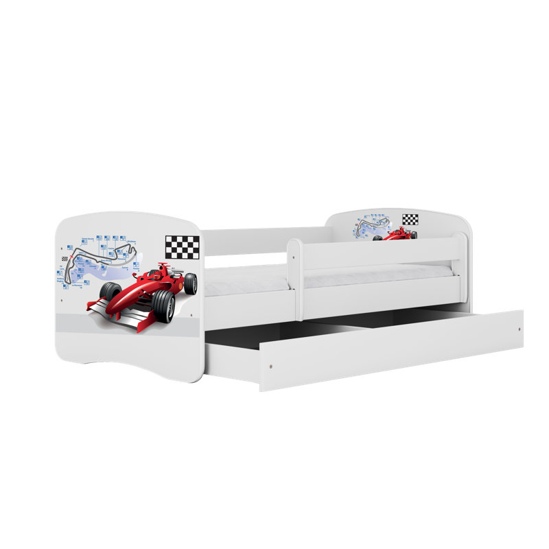 Cicero Drawer Bed and Mattress, White, European Toddler (80 x 180 cm)