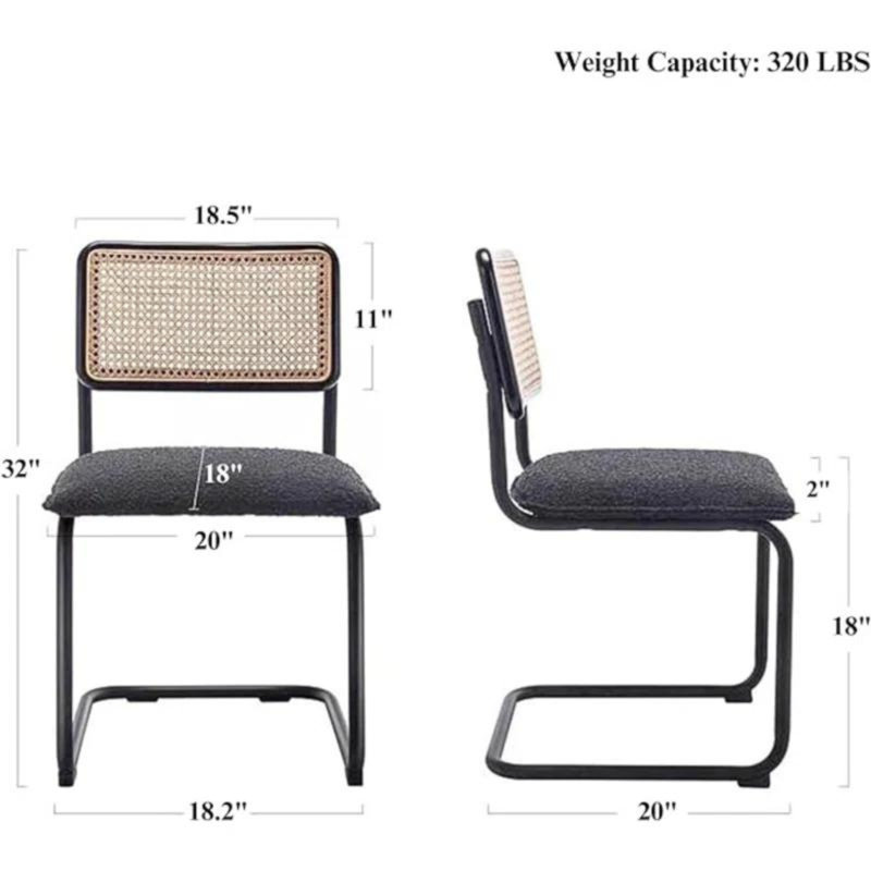 Chaise d'appoint Villiard, Gris foncé, Noir