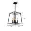 Lustre en cage 4 lumières au fini noir mat