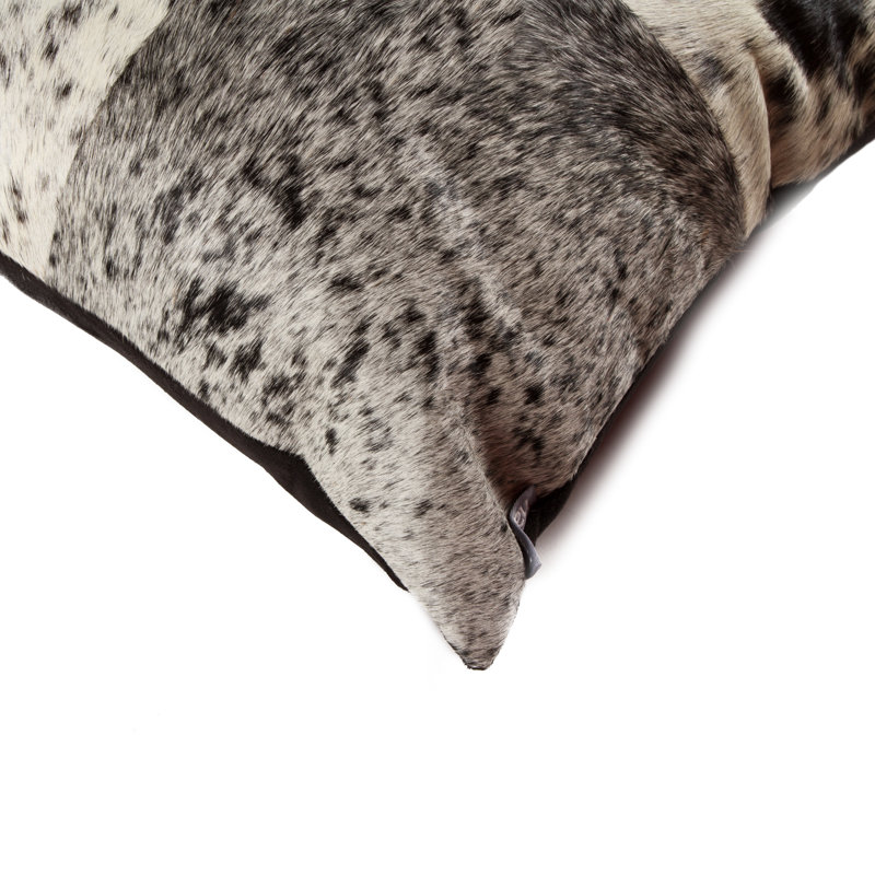 Natural Torino Quattro Color Cowhide Pillow | 2-Pack | 18"x18", Dark Black/White