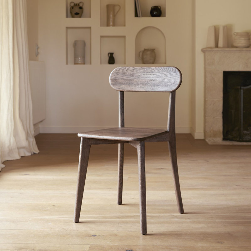 Abel Solid Oak Chairs, Brown