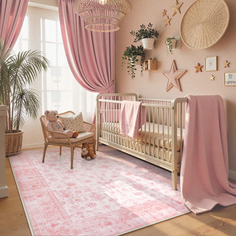  Tapis en peluche Grand Persian Bloom - Élégant accent floral avec base antidérapante, Rectangle 5 pi x 7 pi