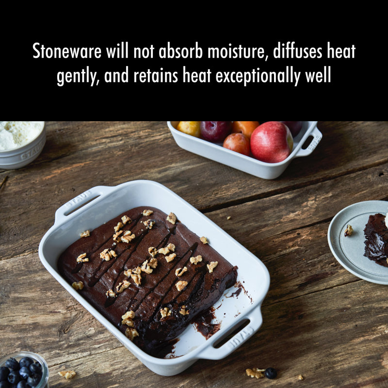 Staub Ceramic 2-piece Rectangular Baking Dish Set, White