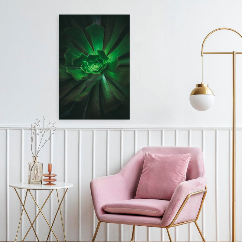 Art contemporain contemporain avec cactus, H 24 po x l 16 po