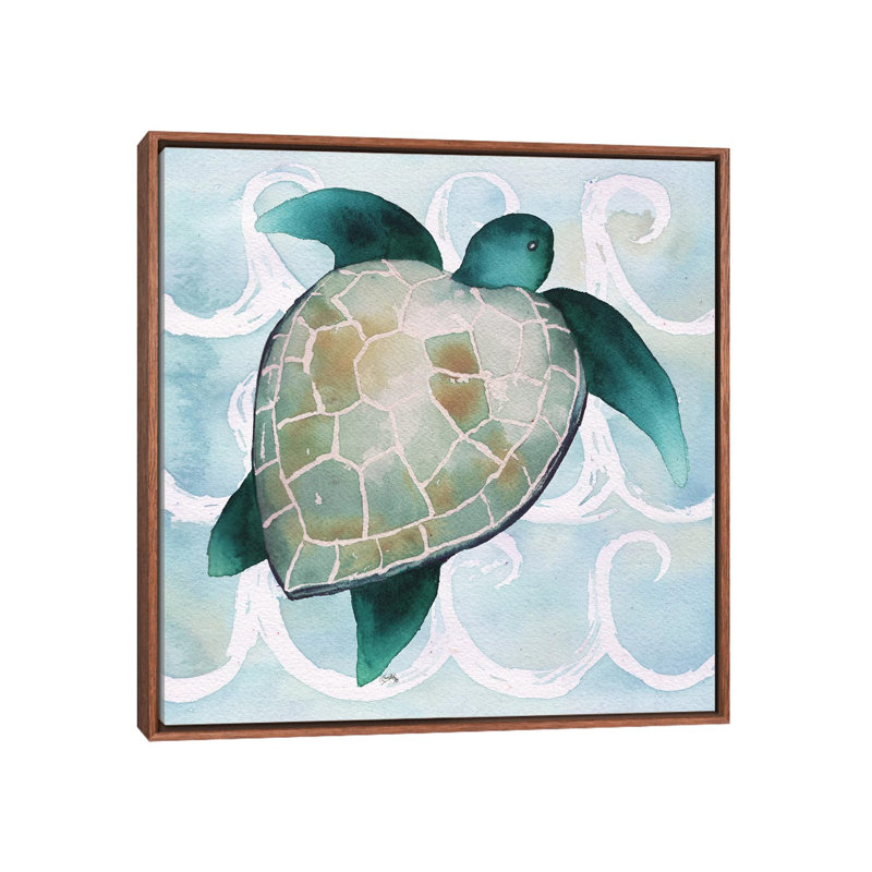 «Sea Creatures on Waves III» par Elizabeth Medley - reproduction d'art, H 18 po x l 18 po x 1,5 po, Non mat