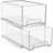 Large Clear Stackable Storage Drawers – 2-Pack Plastic Drawers For Closet Organizers And Storage, Deep Storage Drawers For Organization, Stackable Storage Bins With Handles For Clothes, Pantry