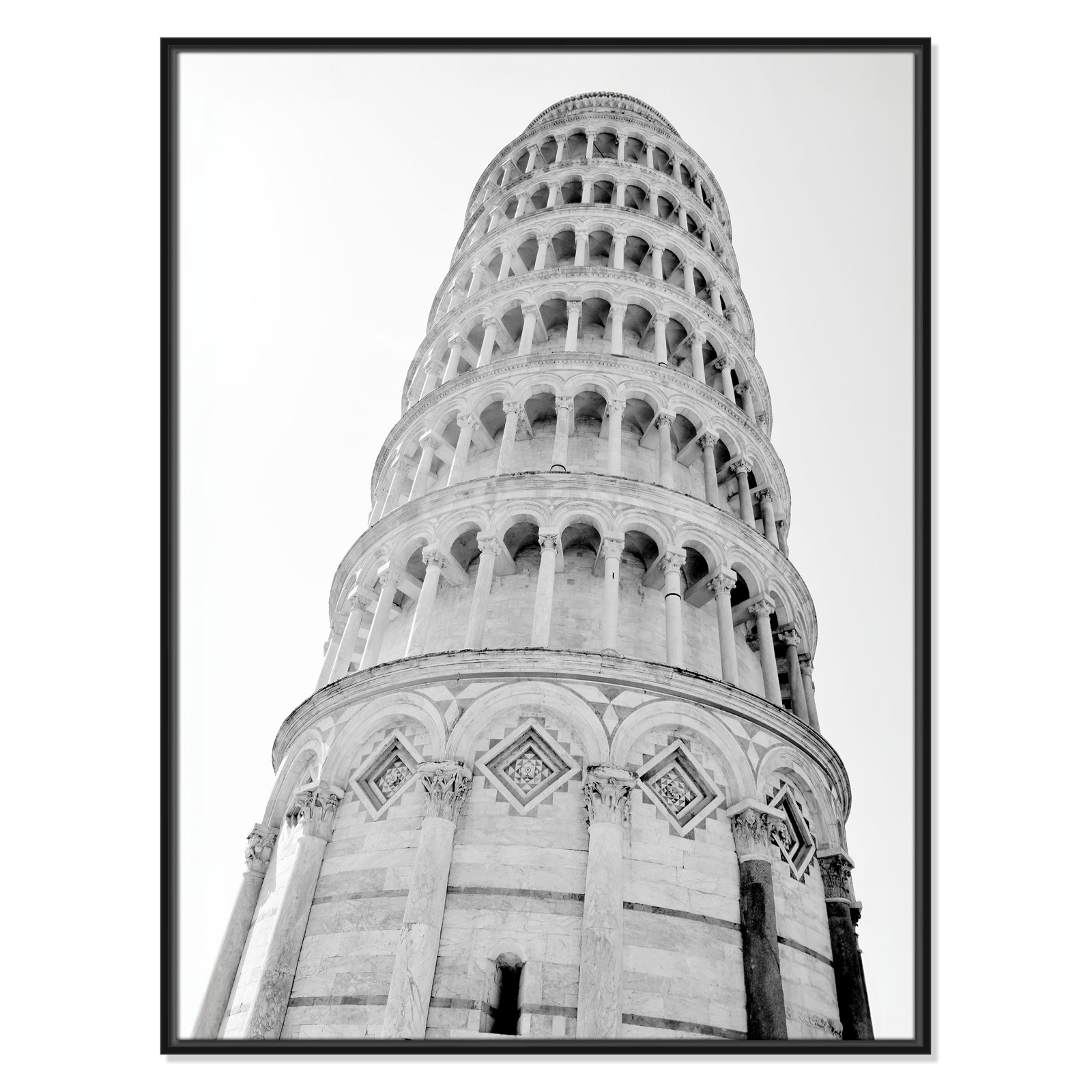 Iconic City Collection "Pisa" Print by Natalie Carpentieri, Black Floater Frame, No, 41.5" H x 31.5" W x 2" D