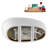 68" Streamline Soaking Glossy White Acrylic Freestanding Bathtub, Bamboo Tray, Drain-103682518