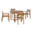 Durable Acacia Wood Patio Dining Set, Rustic Elegance For Gardens, Patios, And Indoor Spaces