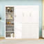 Lit escamotable en bois avec tablettes multifonctionnelles-987222056-987222059