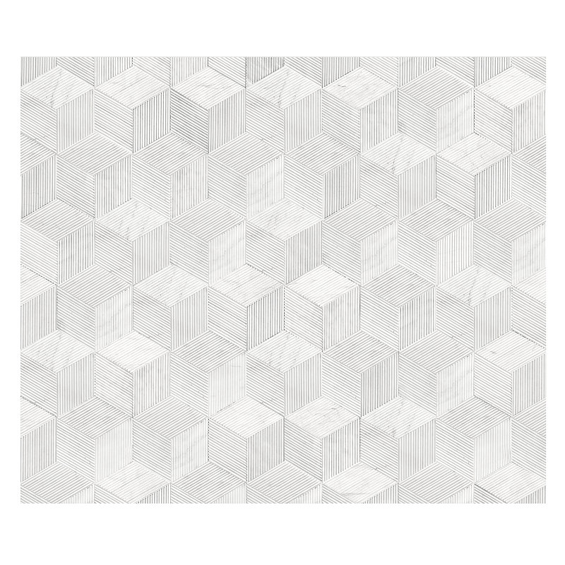 Hexagon Marble Tile, Marble, Natural Marble, For Wall, Ol Textured Finished, 3D Fluted Marble, Natural Stone, Genuine Marble, Real Marble, 1 Box 12 Pcs