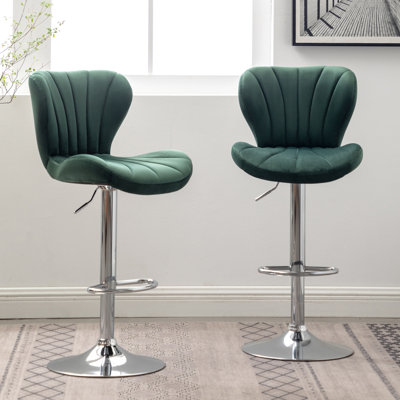 2 - Siège baquet rembourré en mousse avec rembourrage en mousse, pivotant sur 360 °, hauteur réglable par vérin à gaz, chaise chic de conception contemporaine 2 po rembourrée et pivotante