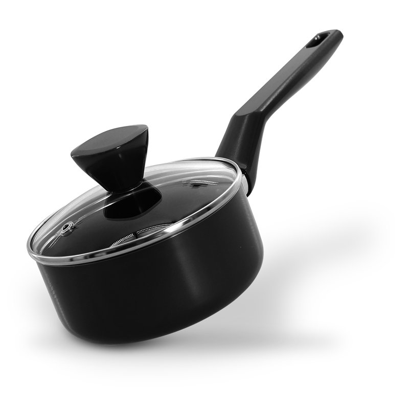 Casserole à cuisson antiadhésive de qualité supérieure avec couvercle en verre trempé transparent de 1 pte. (Fonctionne avec le modèle: NCCWA13)