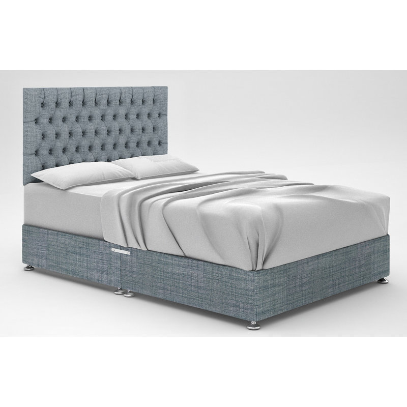 Zawacki Divan Bed Base, Sky, No Storage, Small Single