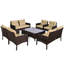 Alyaan 132cm Wide U-Shaped Metal Patio Sofa with Cushions-765613183-765613176