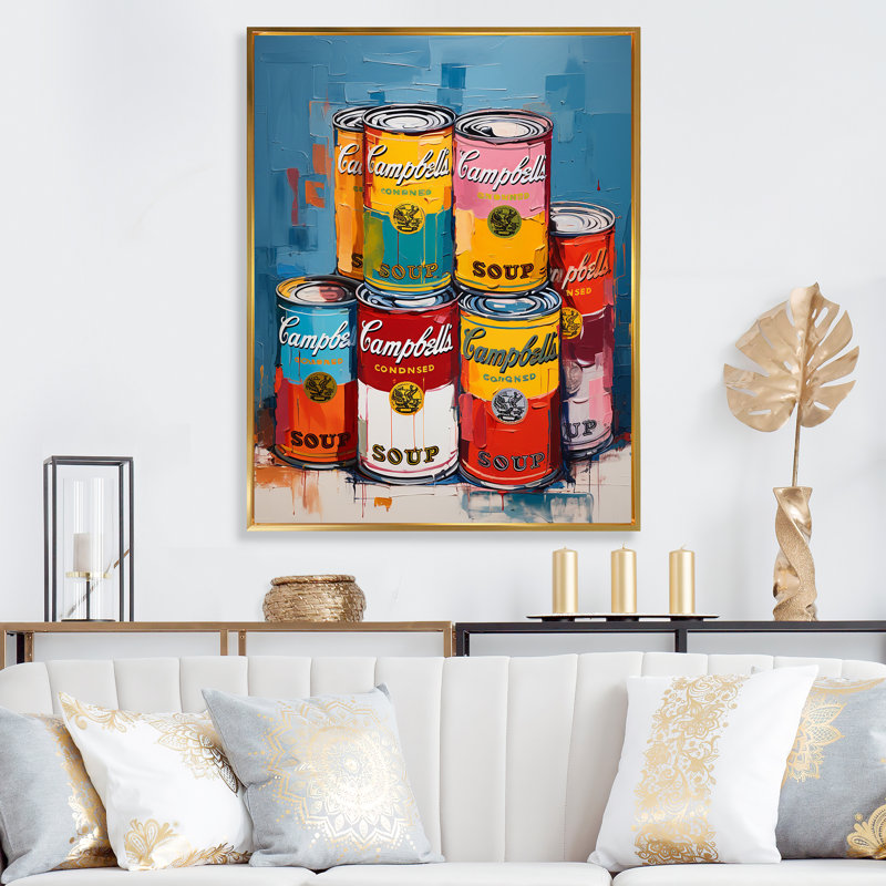 Cupani Pop Art Campbells Soup I - art mural Pop Art, H 32 po x l 24 po x P 1 po, Cadre flottant doré