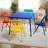 5 Pieces Colourful Folding Set Table and Chair for Kids with Durable Metal Frame and Easy-Clean Plastic for Daycare Classrooms and Playrooms-70386423