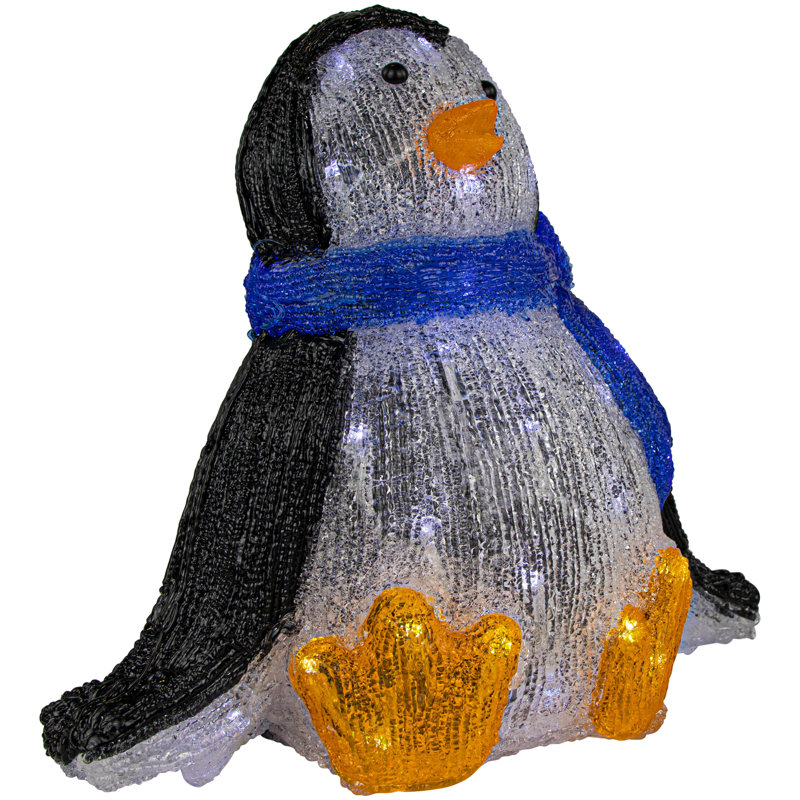Décoration de Noël illuminée en acrylique de qualité commerciale pour bébé pingouin