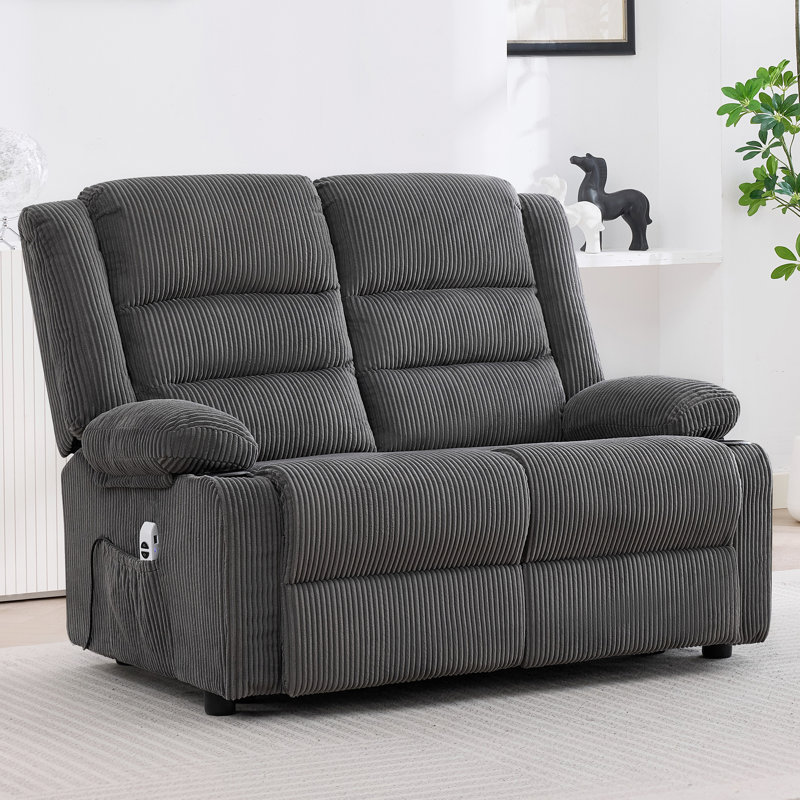 Fauteuil inclinable électrique 52 pouces, Velours gris foncé