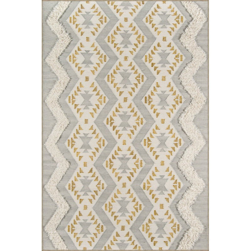 Tapis touffeté à motif croisé, Rectangle 3 pi 3 po x 4 pi 11 po