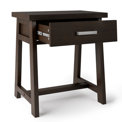 Sawhorse 24"W Solid Wood Bedside Table with Drawer by Simpli Home