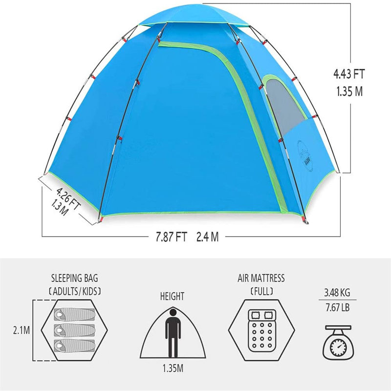 Tente imperméable pour 3 personnes Coyville