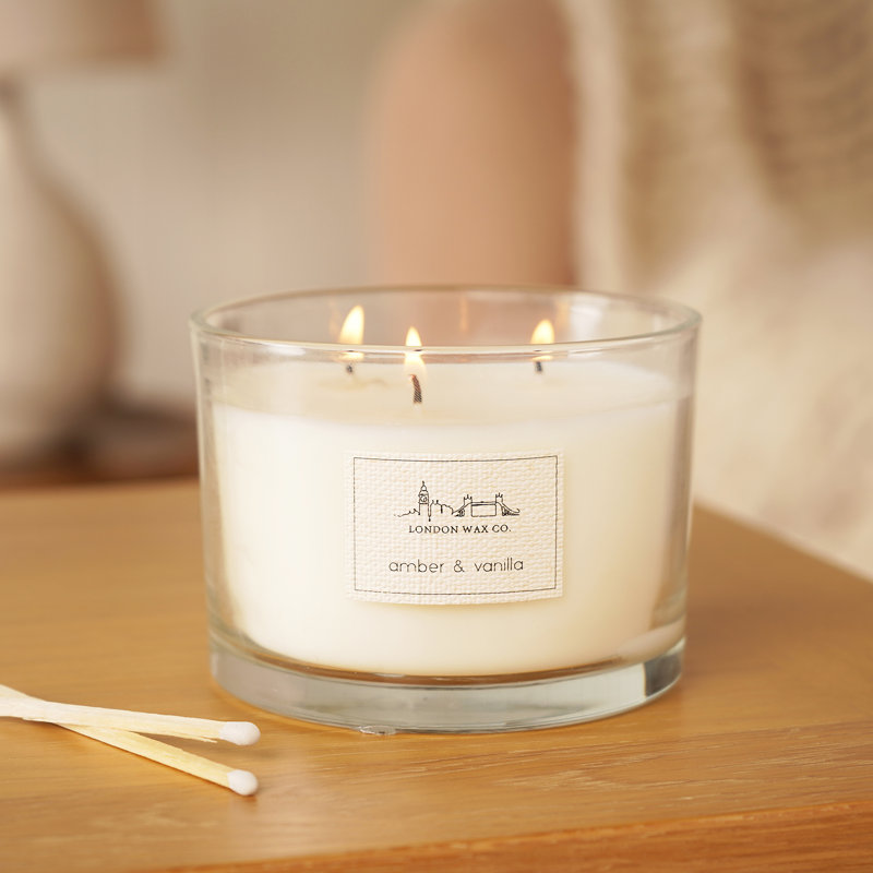 Scented Jar Candle with Glass Holder