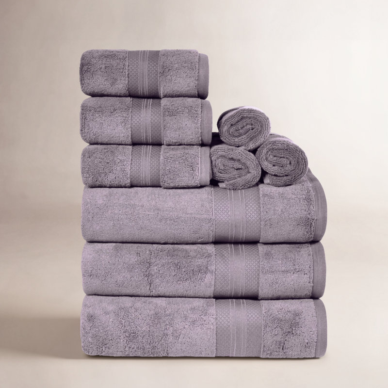 Finnian Plush Heavyweight, 100% Turkish Towel Collection, Wisteria, 9 Piece Towel Set