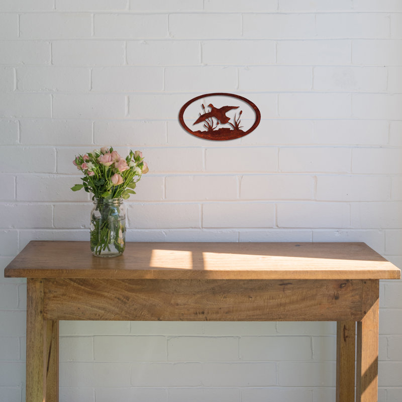 Dugout Creek Designs Modern Duck Steel Wall Art Sculpture, Natural Rust Patina