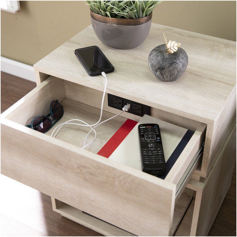 Mortayne Side Table W/ Charging Station