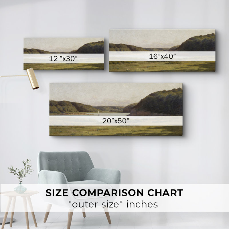 Série paysage - DCCDXIV - Toile tendue avec châssis - Prêt à accrocher, H 12 po x l 30 po