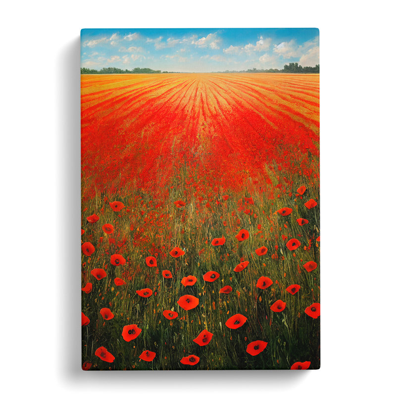 Spiro Poppy Field Vol.5 - Wrapped Canvas, 50cm H x 35cm W x 3cm D