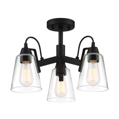 Beckonridge - Plafonnier semi-encastré 3 lumières
