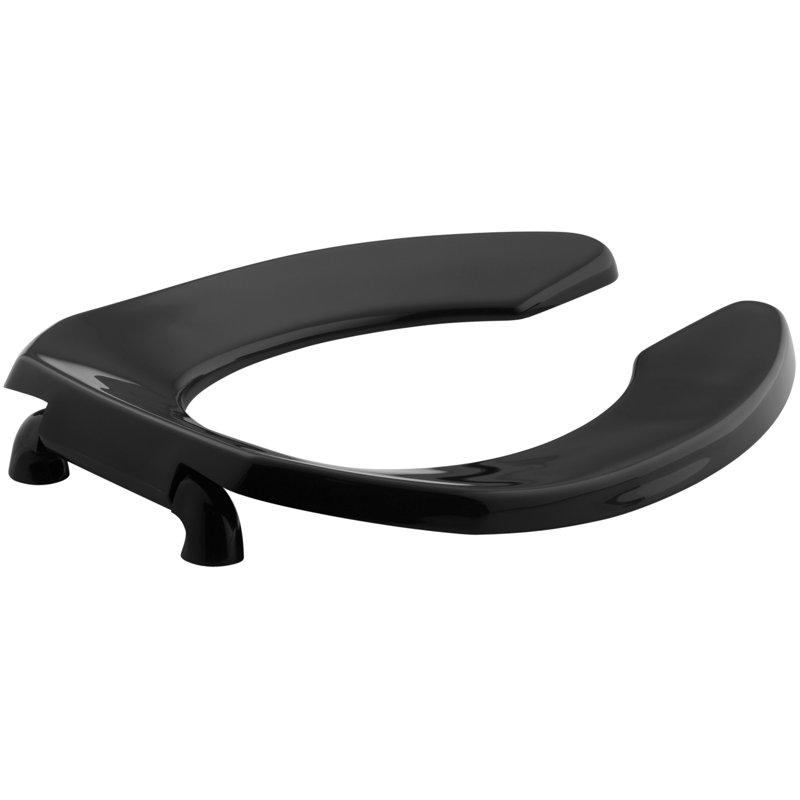 Lustra Elongated Toilet Seat with Check Hinge, Black Black